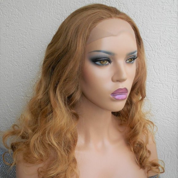 Ginger color long wavy synthetic heat ok wig main image 7